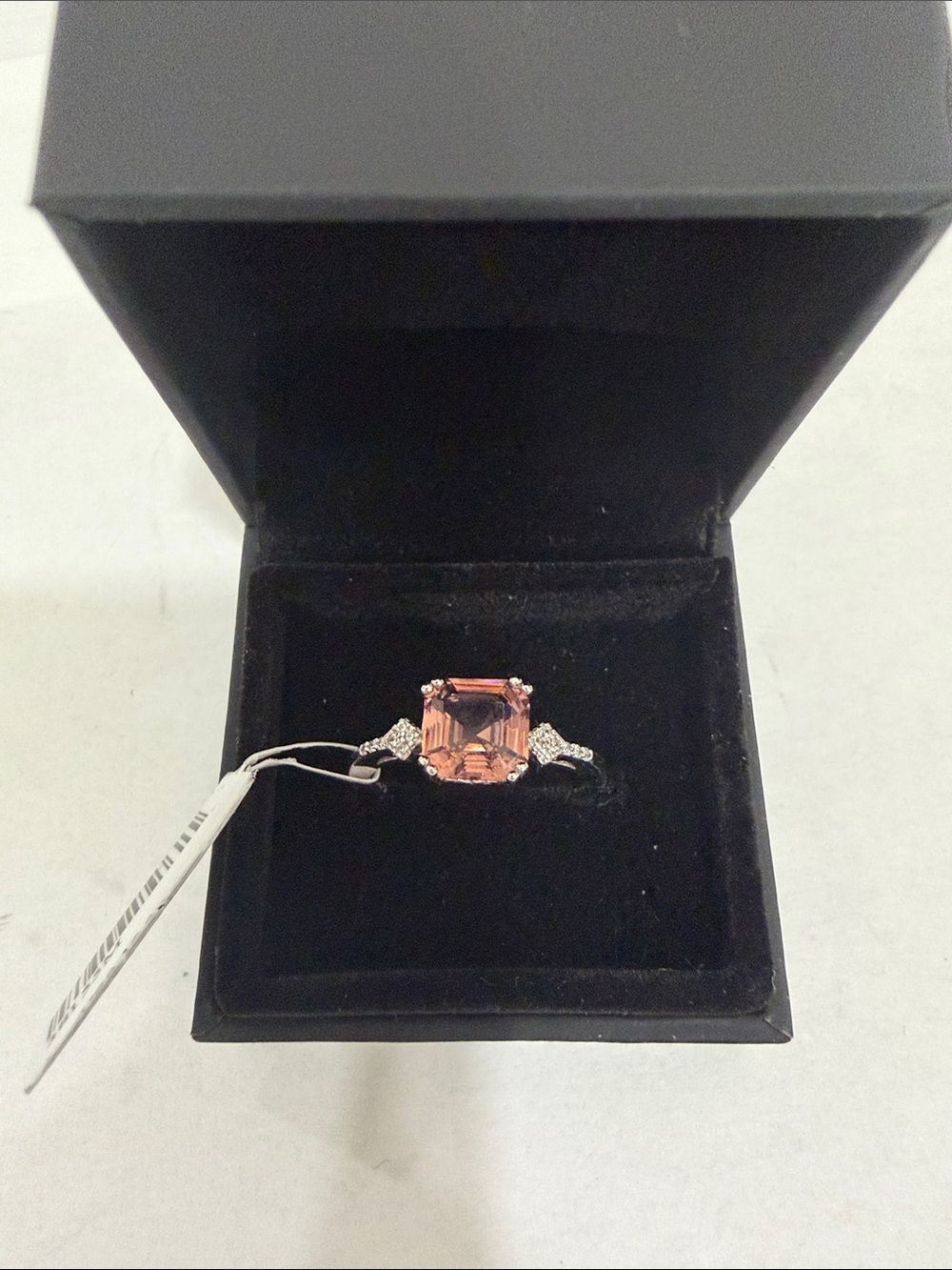 NEW Joancee Asscher Cut Pink Sapphire 925 Sterling Silver Ring Sz US 9-19.0mm